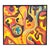This abstract composition unfolds in a dense, interlocking arrangement of biomorphic and geometric forms, painted in a...