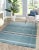 4x6 Opulent Majestic Blue Geometric Modern Flatweave Wool Carpet Rug For Sale - Image 10 of 10