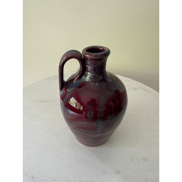 Vintage King's Pottery Oxblood Glazed Stoneware Jug | Seagrove Nc | Signed 1996 | Handthrown Art Pottery | Southern Folk Art Collectible For Sale - Image 4 of 8