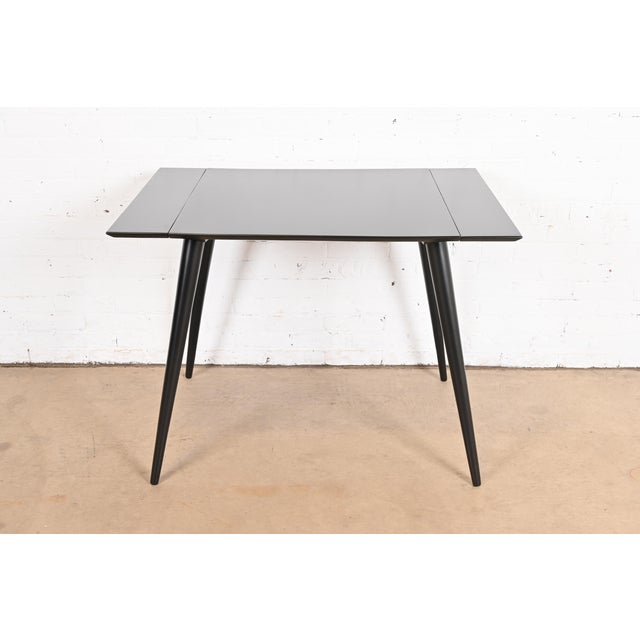 Paul McCobb Planner Group Mid-Century Modern Black Lacquered Extension Dining Table, Newly Refinished For Sale - Image 9 of 12