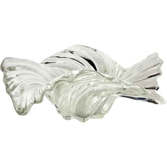 Large German Swirling Comet Crystal Glass Serving Bowl from Mikasa, 1980s For Sale