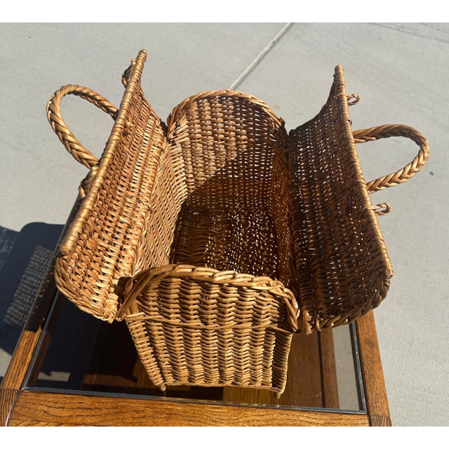 Rustic European Wicker Picnic Basket or Gathering basket. Great for the beach or garden party centerpiece with flowers....