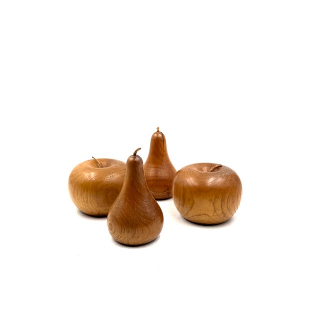 Wood Mid-Century Wooden Fruit Set in Cherry Wood, Italy 1960s For Sale - Image 7 of 10