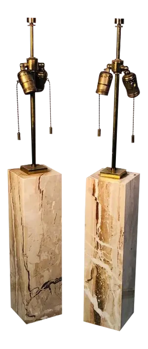 Modern Brass and Marble Lamps by T.h. Robsjohn-gibbings