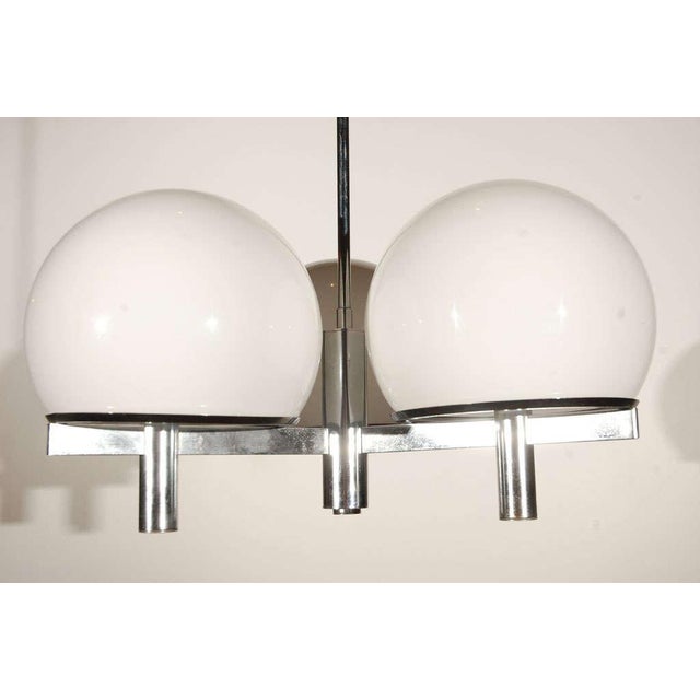 1960s 1960s Vintage Chrome & White Lightolier Ceiling Fixture For Sale - Image 5 of 9