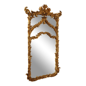 Late 20th Century Italian Rococo Style Giltwood Full-Length Wall Mirror