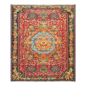 Antique Karabagh/Caucasian Soumak/Kilim Rug, 5'1" X 6'4"