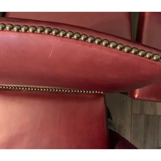 Copper Dining Room Table With Moore & Giles Leather Dining Chairs Set