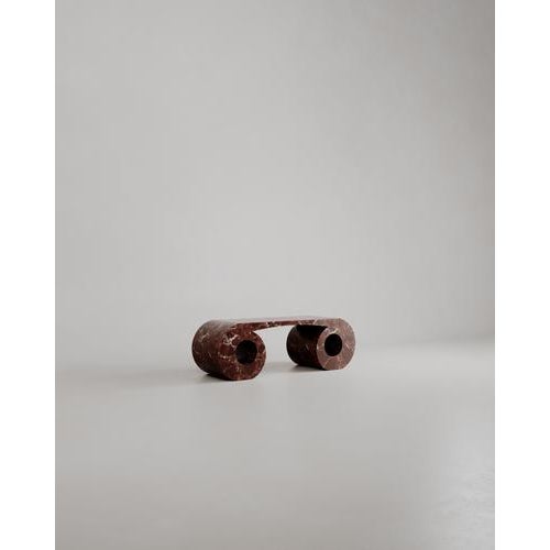 Black Rosso Lepanto Marble Stone Eye Bench by Esther Knopfler For Sale - Image 8 of 17