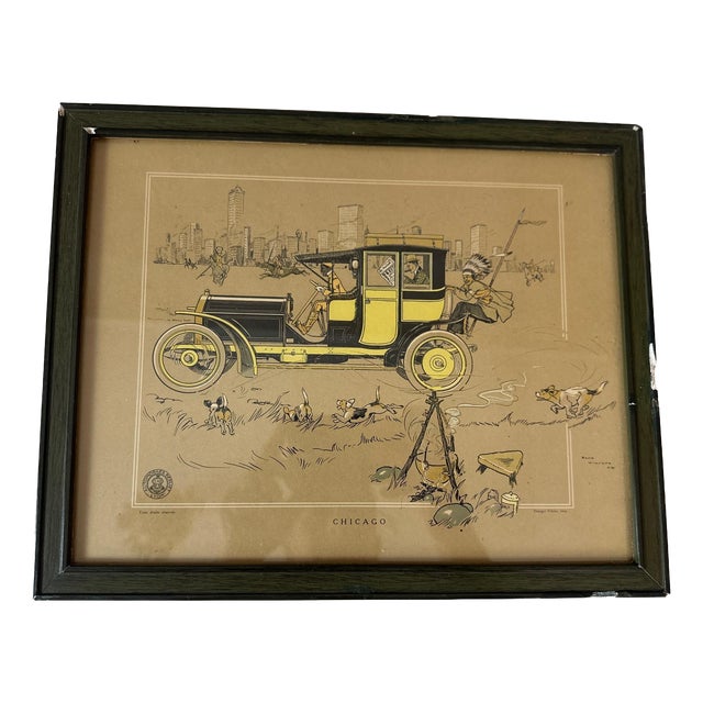 René Vincent, Berliet Illustration, Chicago, 1907, Print on Paper For Sale