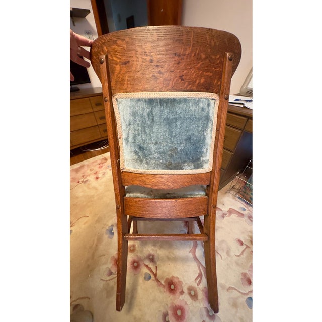 Blue Mid 19th Century American Renaissance Revival “North Wind” Side Chair For Sale - Image 8 of 10