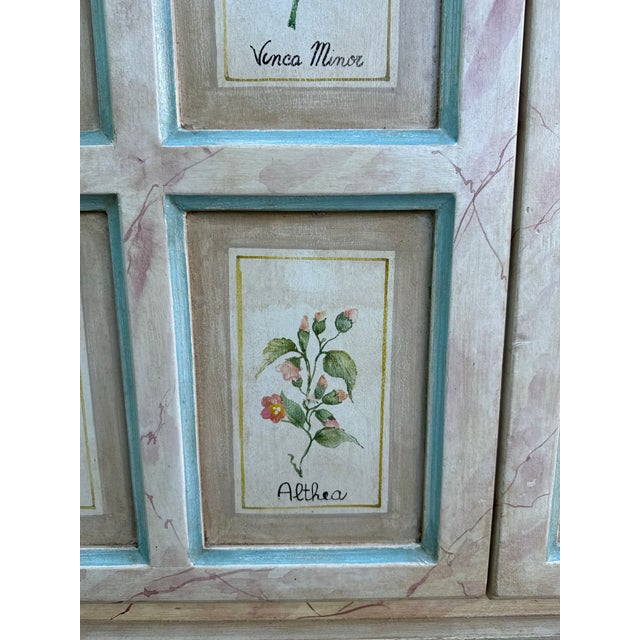Late 20th-Century Hand-Painted Botanical Cabinet For Sale - Image 4 of 17