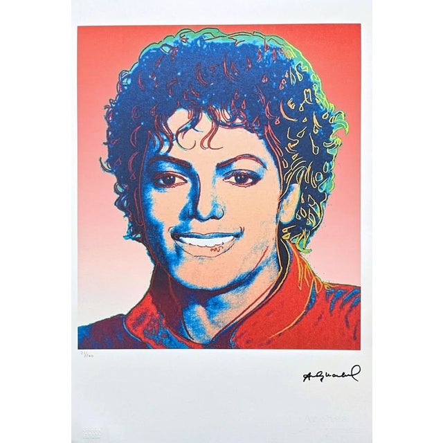 After Andy Warhol, Michael Jackson Red 1980s, Lithograph For Sale