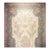 1920s Antique Ivory Floral Medallion India Agra Textile Chain Stitch Gallery Rug For Sale