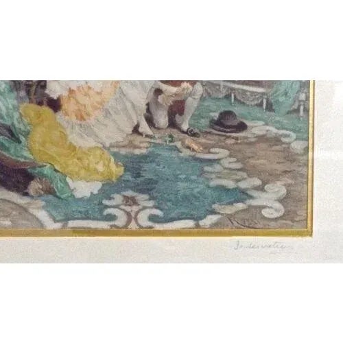 Antique Indescretion, Gouache Painting For Sale - Image 4 of 5