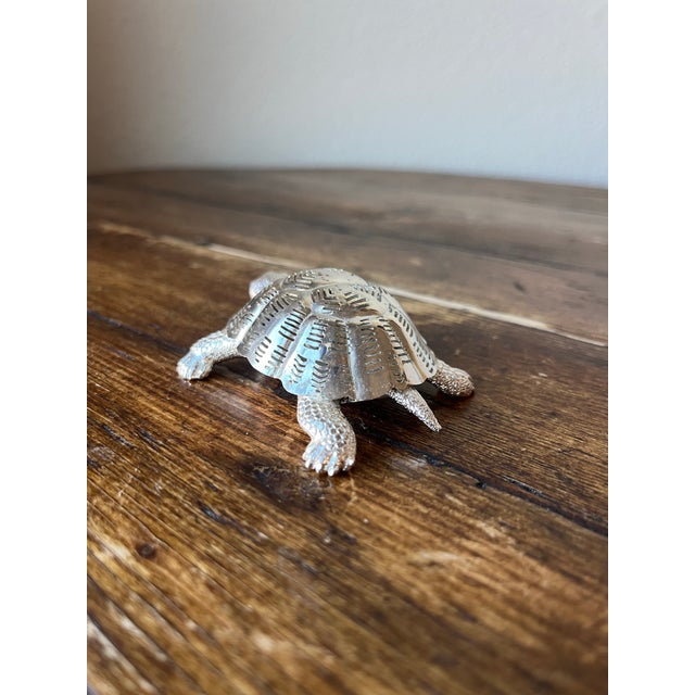 Onyx Vintage Christofle Turtle, Lumière d'Argent From the Lumière d'Argent Collection, Onyx Eyes For Sale - Image 8 of 8