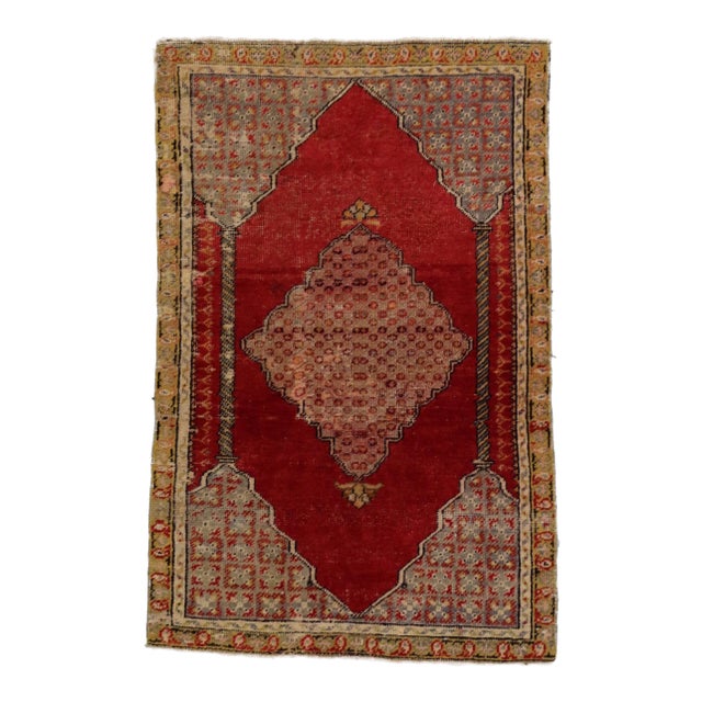 Antique Turkish Oushak Prayer Rug - 02'08 X 04'01 For Sale