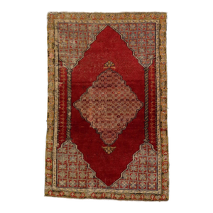 Antique Turkish Oushak Prayer Rug - 02'08 X 04'01