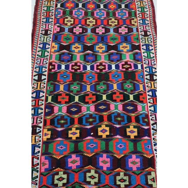 Colorfull Vintage Turkish Rug Runner - 35" X 155" For Sale In Raleigh - Image 6 of 13