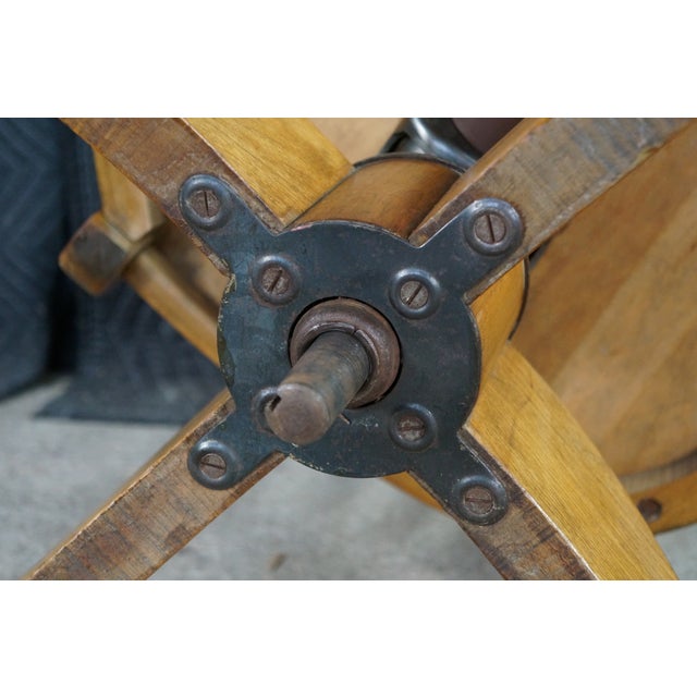 Antique 1920s Arts & Crafts Oak Bankers Desk Swivel Office Arm Chair For Sale - Image 17 of 18