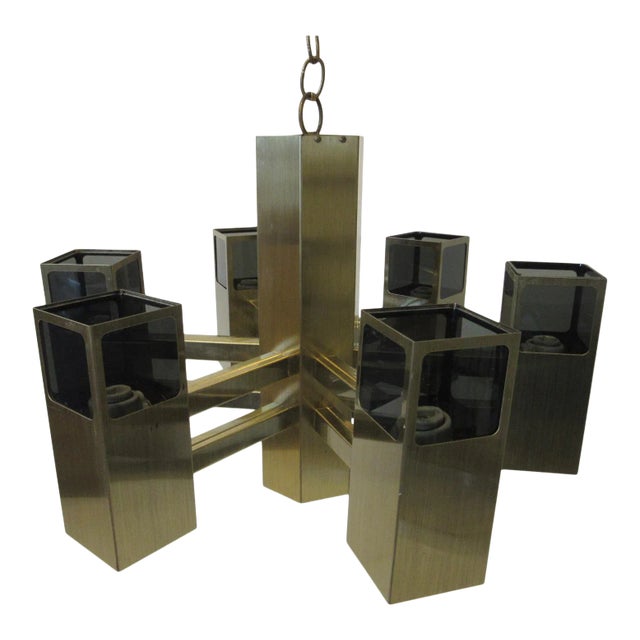 Frederick Ramond Bronze Chandelier For Sale