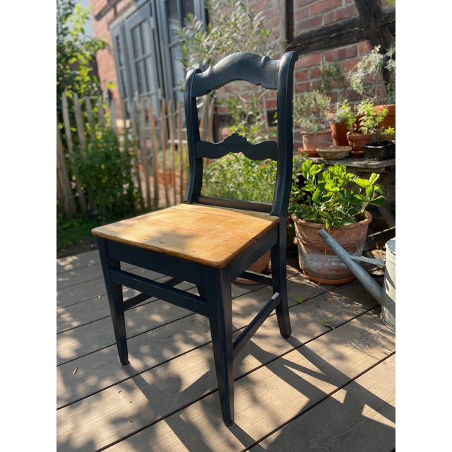 Black Antique Chair in Oak For Sale - Image 8 of 9