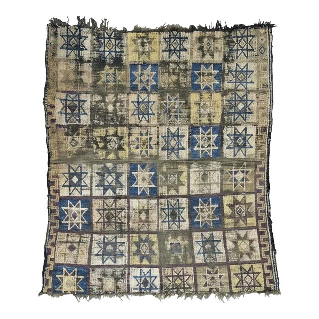 Geometric Tribal Moroccan Rug - 6.4 X 5.4 Ft For Sale