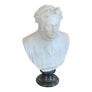 1950s Alabaster Bust of Dante For Sale