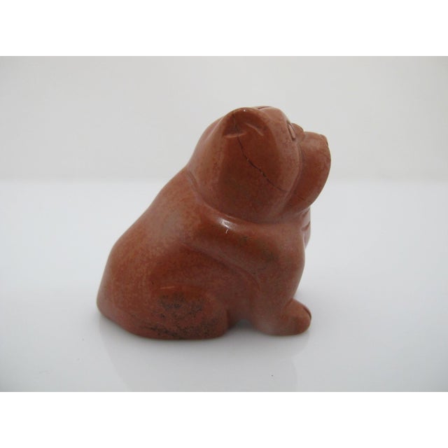 Carved Polished Red Jasper Miniature Bull Dog Figurine For Sale In Portland, OR - Image 6 of 8