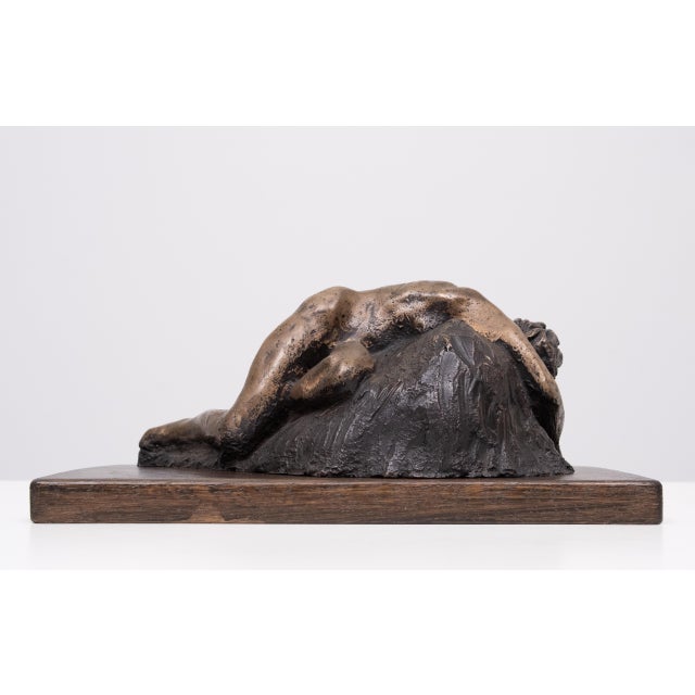 After Auguste Rodin cast bronze , signed on a solid Oak base. signed."poorly legible". One of the most tragic subjects in...