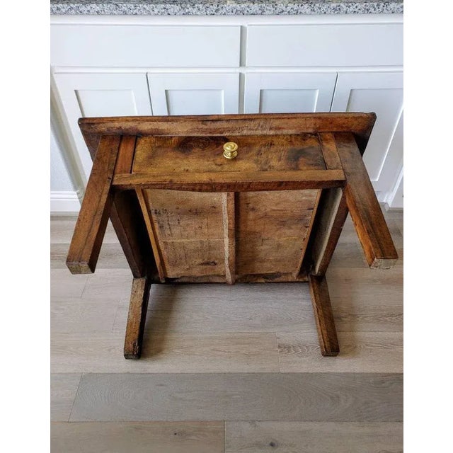 Rustic Country European Antique Fruitwood Low Table For Sale - Image 10 of 11
