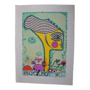 Anton Cetin (1936) "Yellow Figure" Lithograph Signed and Numbered 17/200