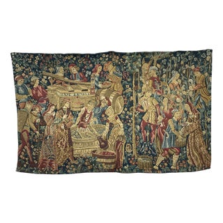Handmade Medieval Style The Woven Harvest Wall Tapestry, 1960s For Sale