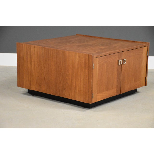1970s Refinished Danish Teak Square Coffee Table For Sale - Image 4 of 9