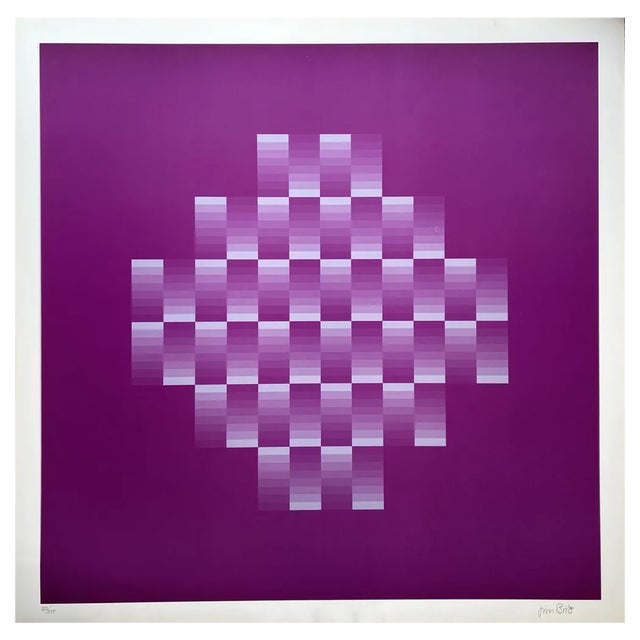 Jim Bird, Tribute to Vasarely, 1970s, Photolithograph For Sale