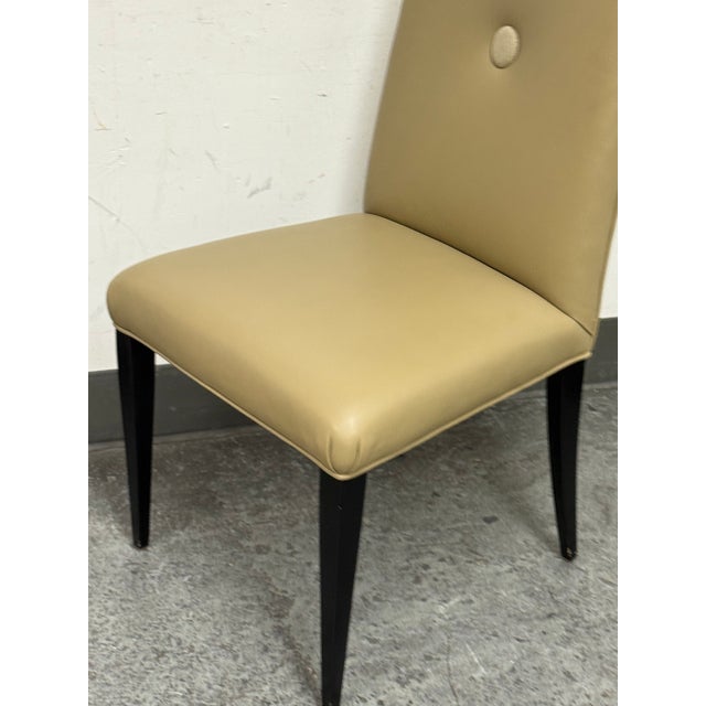 Swaim Swaim Axis Leather Side Chair For Sale - Image 4 of 12