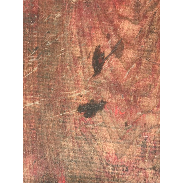 Antique Chinese Red Painted Wooden Trunk For Sale - Image 9 of 12