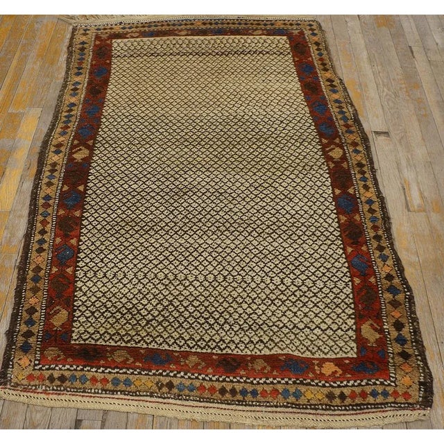 19th Century N.W. Persian Carpet ( 3' 4" x 5' - 102 x 153 ) Antique N.W. Persian Allover Knotted Shahsavan Rug, Circa...