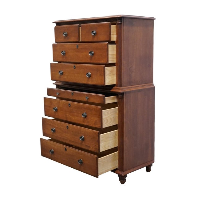 2000 - 2009 Durham Furniture Saville Row Collection Solid Cherry Early American 39" Chest on Chest 980-157 For Sale - Image 5 of 13