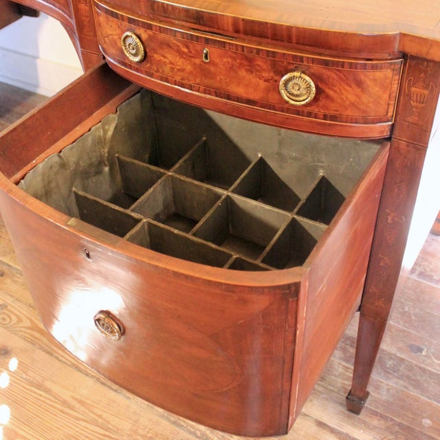 Large Georgian Inlaid Mahogany Serpentine Front Sideboard For Sale - Image 9 of 15