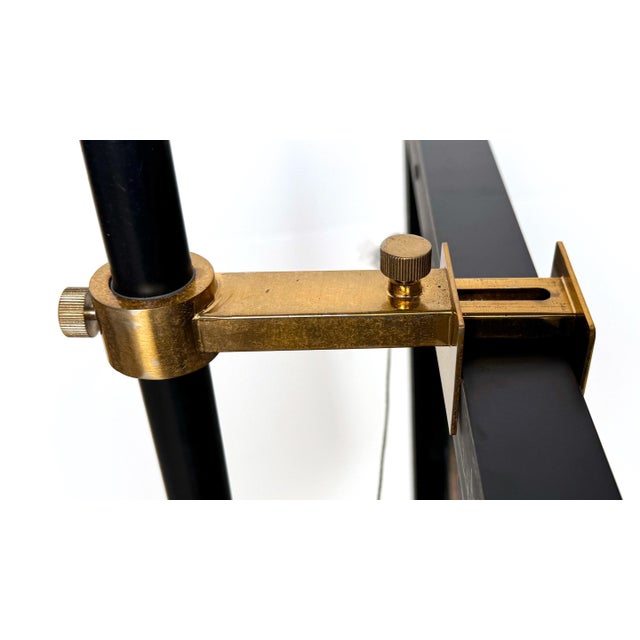 Late 20th Century Italian Modern Brass & Enameled Floor Lamp Easel, Adjustable , Later 20th C For Sale - Image 5 of 8