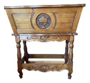 French Provincial Walnut-Veneer Dough Bin (Pétrin) Console, Early-Mid 20th C. Louis XIII Style