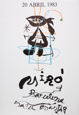 Original Sala Gaspar Exhibition Poster by Joan Miro, 1983