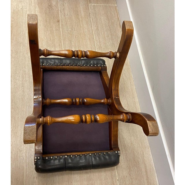 Brown Leather Escabel, 1970s For Sale - Image 12 of 15