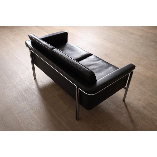 Vintage Model 6912 Two-Seater Sofa in Black Leather by Horst Brüning for Kill International, Germany, 1967 For Sale - Image 9 of 13