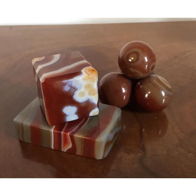 Stone 19th Century Grand Tour Mineral Specimens Banded Agate - Set of 3 For Sale - Image 7 of 11