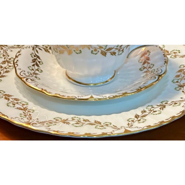 English 1960s Royal Crown Derby “Touraine” Bone China Tea Service for Six, 19 Pieces, England For Sale - Image 3 of 12