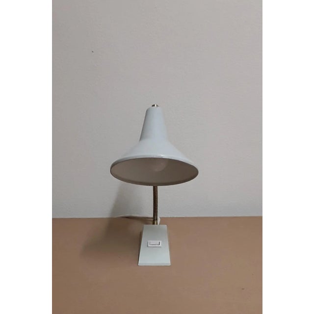 Vintage Adjustable Desk Lamp with Gray Plastic Base, 1970s For Sale - Image 3 of 7