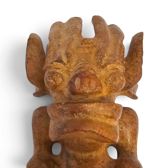 Brown 21st Century Contemporary Qiaose Hongshan Style Red & Green Nephrite Jade Figure 6.5" For Sale - Image 8 of 11