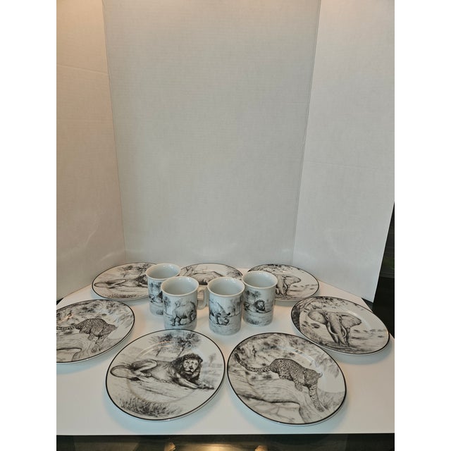 Safari Late 20th Century Dessert Dishes an Four Mugs From the "Africa Nera" by Henrietta Set of Six - 11 pcs For Sale - Image 3 of 11